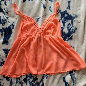 WINDSOR orange sheer flow summer top